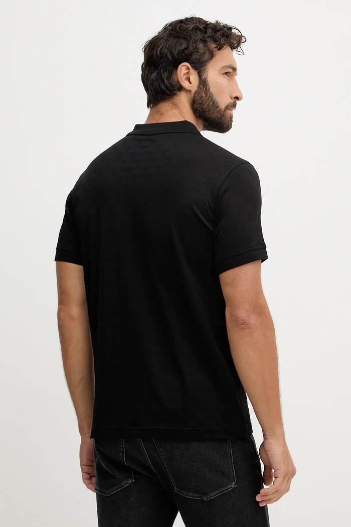 Ρούχα Βαμβακερό μπλουζάκι πόλο Karl Lagerfeld 561204.745008 μαύρο