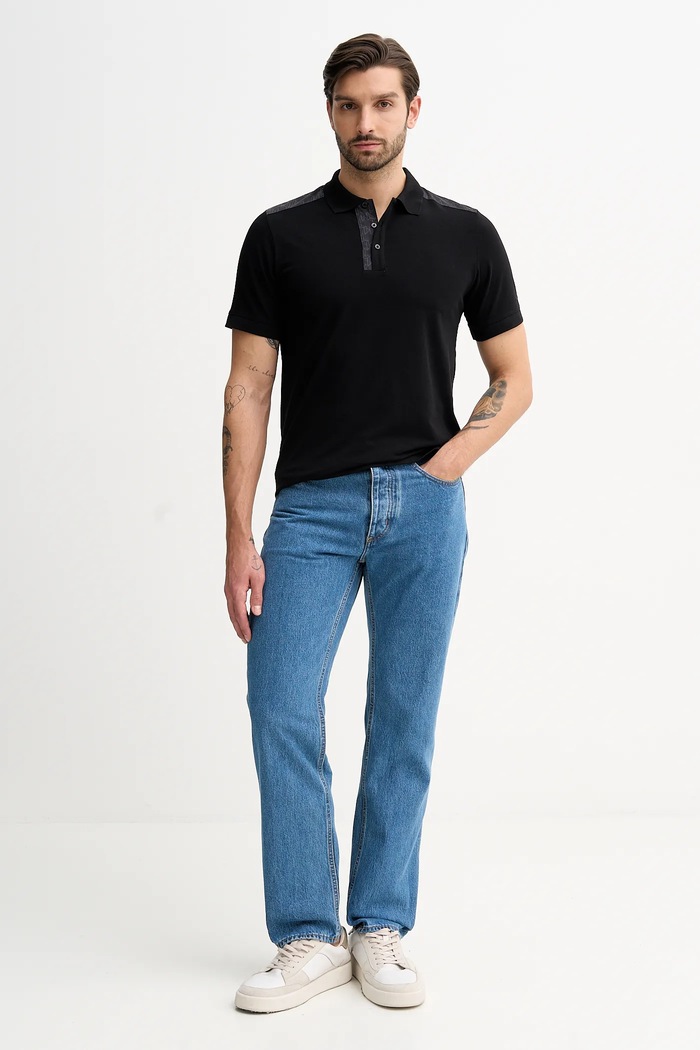 Тениска с яка Karl Lagerfeld 561221.745018 черен SS26