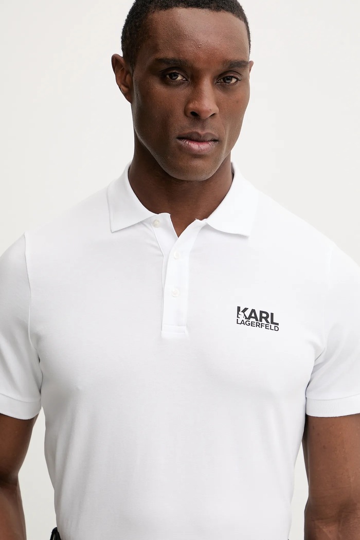 Karl Lagerfeld tricou polo alb 561235.745780
