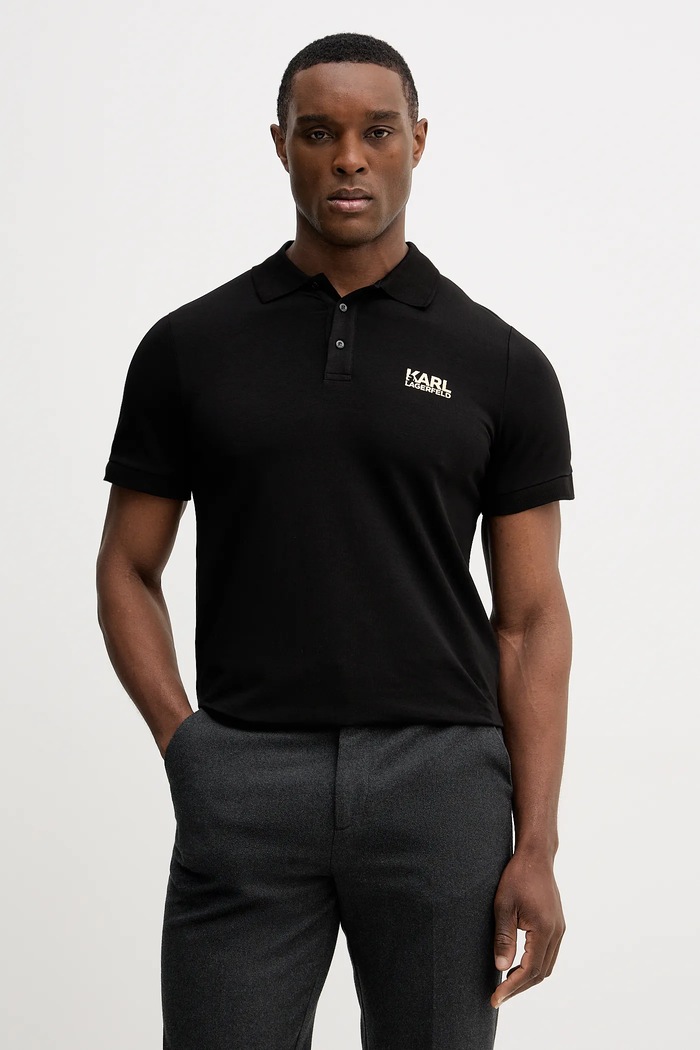 Polo tričko Karl Lagerfeld potlač čierna 561235.745780