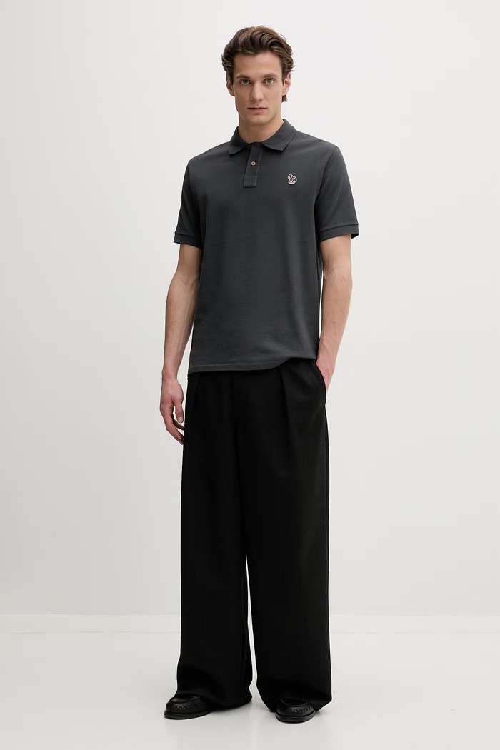 PS Paul Smith polo pentru bărbați, din bumbac M2R.183KZ.V20067 gri SS26