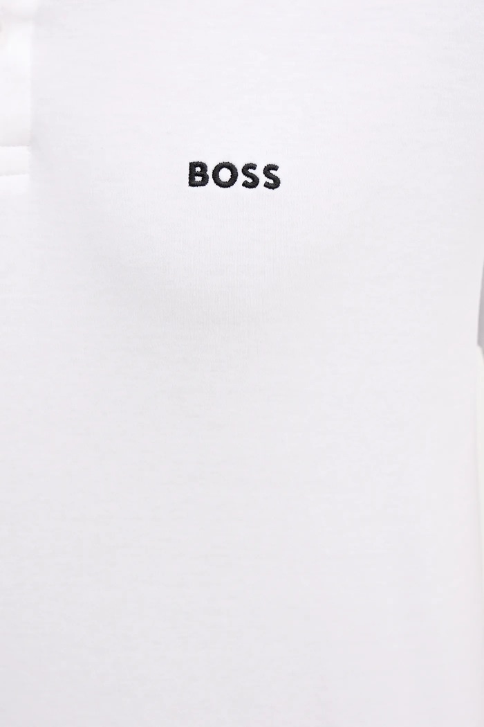 Βαμβακερό μπλουζάκι πόλο BOSS Green Arti253X 50554565 λευκό