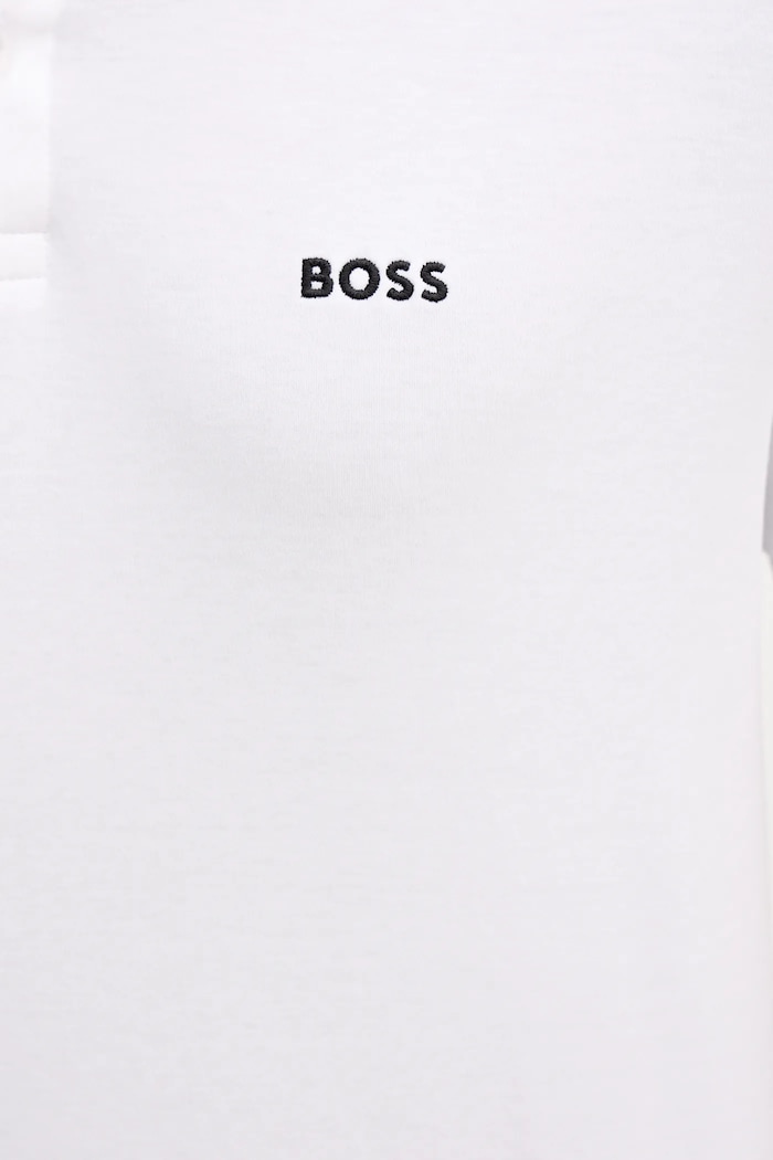 Βαμβακερό μπλουζάκι πόλο BOSS Green Arti253X 50554565 λευκό