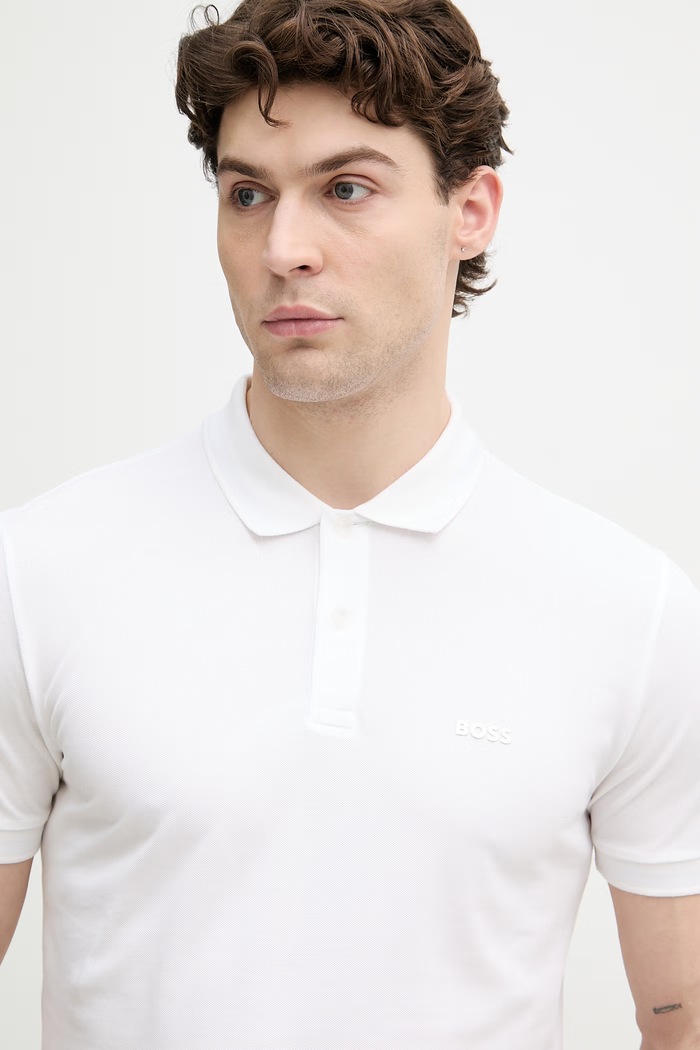 BOSS Green Polo majica moška bombažna Pio 1 bela 50554574