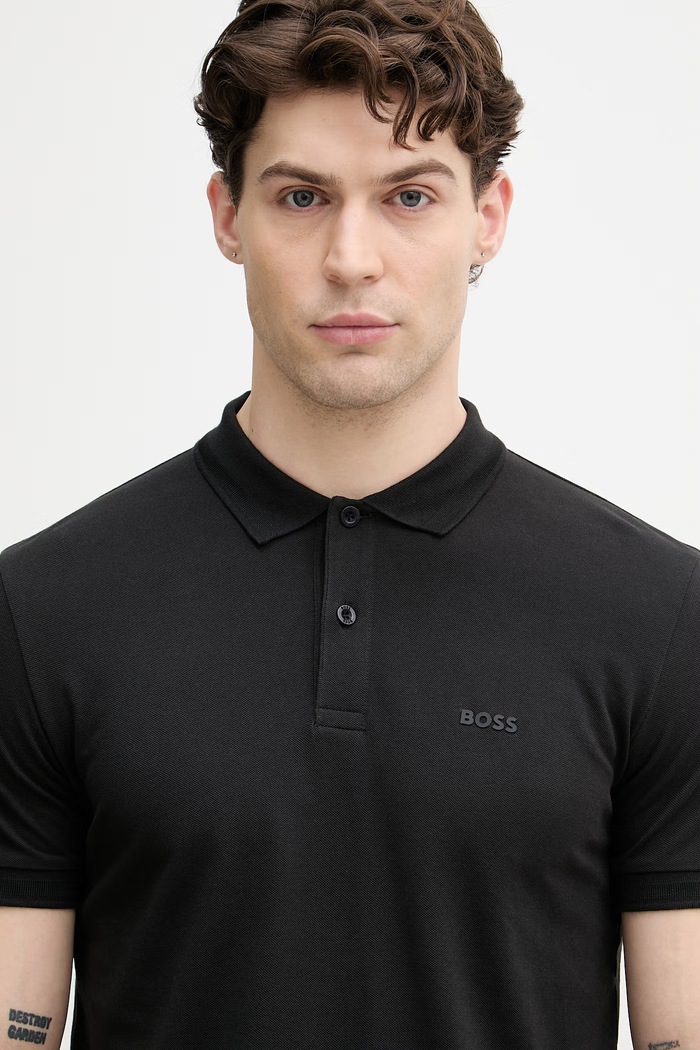 BOSS Green polo majica moška bombažna Pio 1 črna 50554574