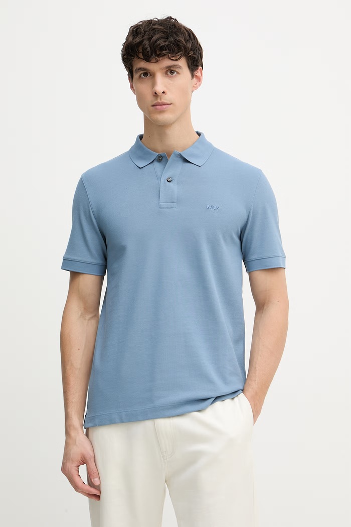 BOSS Polo majica moška bombažna Pallas modra 50553564