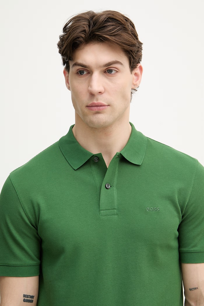 BOSS polo majica moška bombažna Pallas zelena 50553564