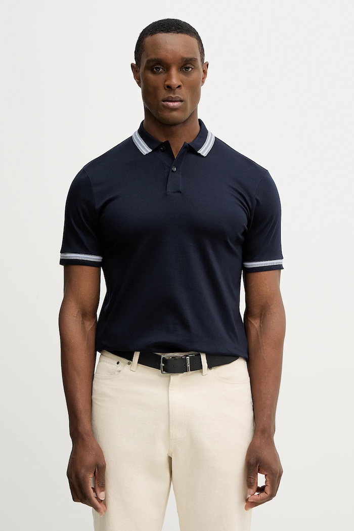 BOSS polo bawełniane H-Phillipson 202 bawełna granatowy 50554529