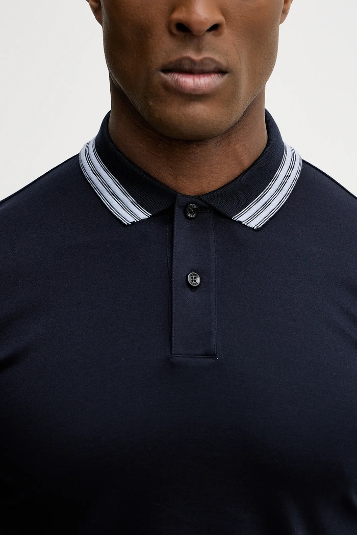 BOSS polo bawełniane H-Phillipson 202 50554529 granatowy