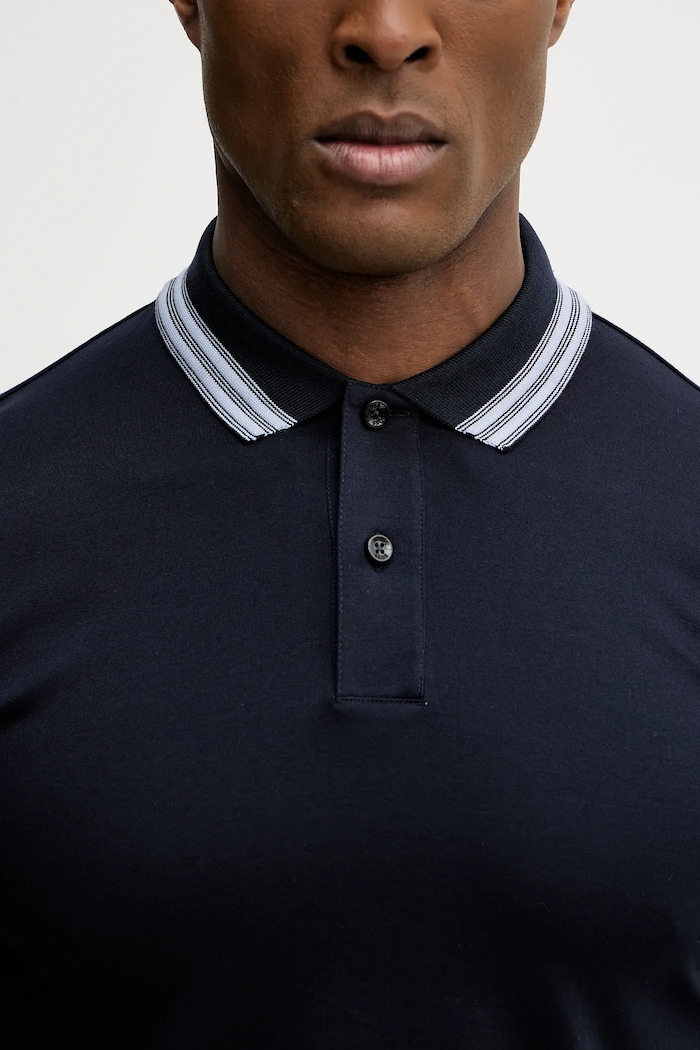 BOSS polo bawełniane H-Phillipson 202 50554529 granatowy