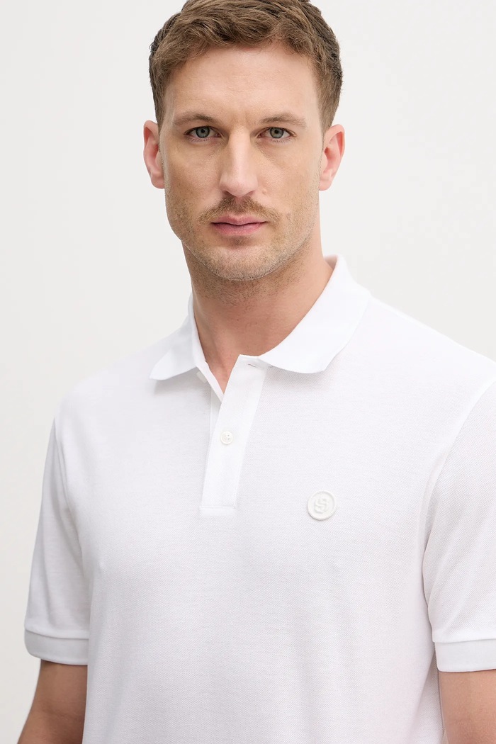 BOSS polo majica moška bombažna C-Parris 98 bela 50555300