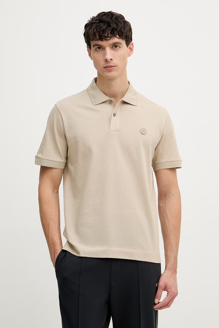 BOSS polo majica moška bombažna C-Parris 98 bež 50555300