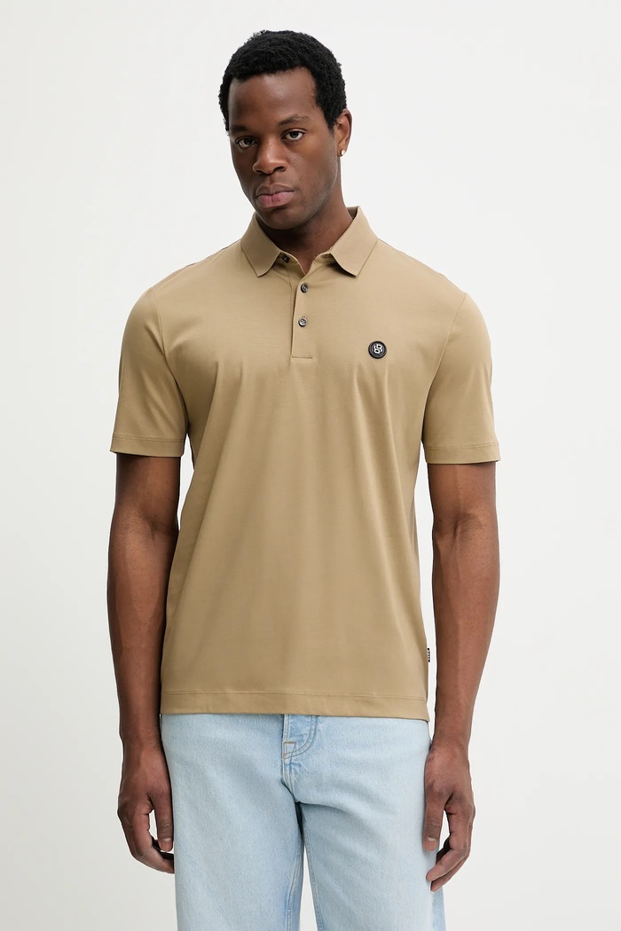 Bavlnené polo tričko BOSS C-Parris 01 jednofarebný zelená 50555829