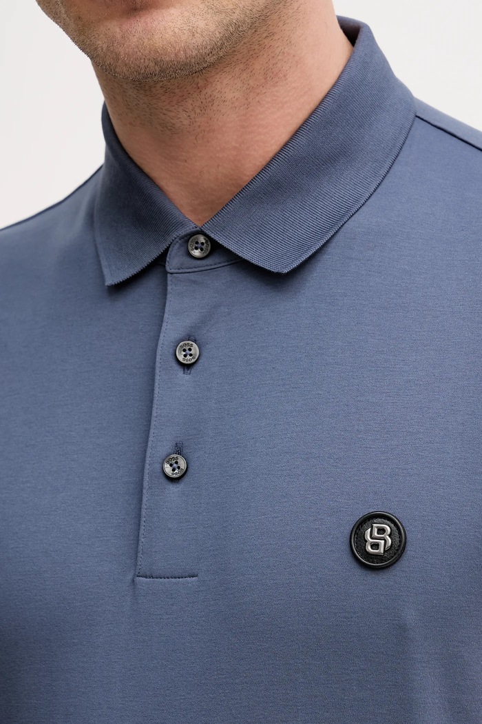 BOSS polo de bumbac C-Parris 01 50555829 albastru