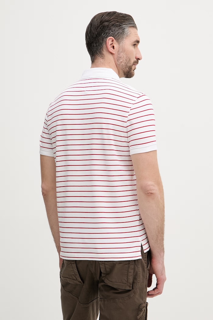 Oblečenie Tommy Hilfiger polo tričko pánske bavlnené s elastanom MW0MW17770. červená