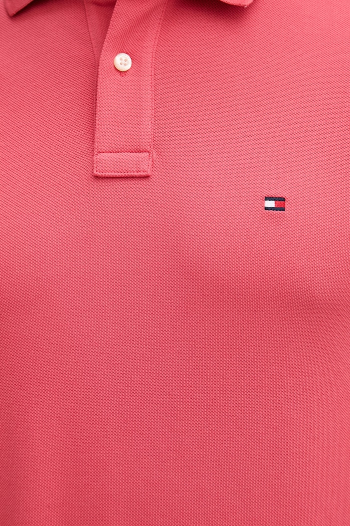 Tommy Hilfiger polo tričko pánske bavlnené s elastanom MW0MW17770. ružová