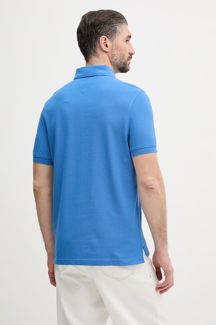 Oblečenie Tommy Hilfiger polo tričko pánske bavlnené s elastanom MW0MW17770. modrá