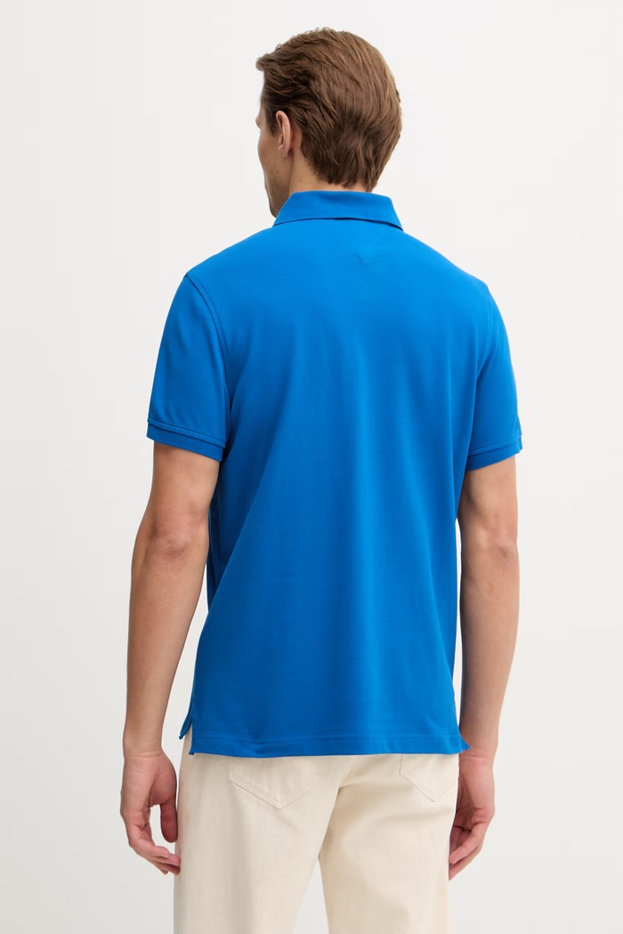Oblečenie Tommy Hilfiger polo tričko pánske bavlnené s elastanom MW0MW17770. modrá