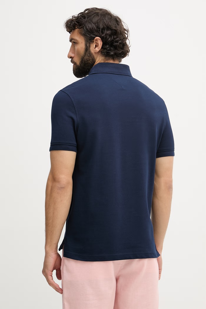 Îmbrăcăminte Tommy Hilfiger polo bărbați din bumbac cu elastan MW0MW17770. bleumarin