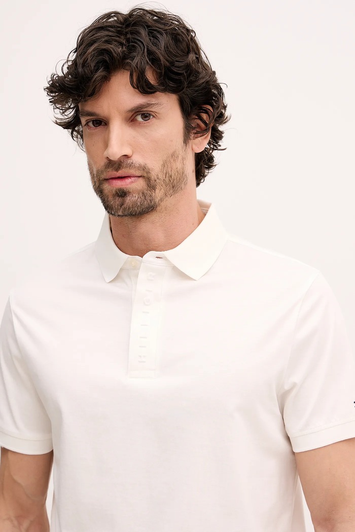 Βαμβακερό μπλουζάκι πόλο Tommy Hilfiger μπεζ MW0MW41611