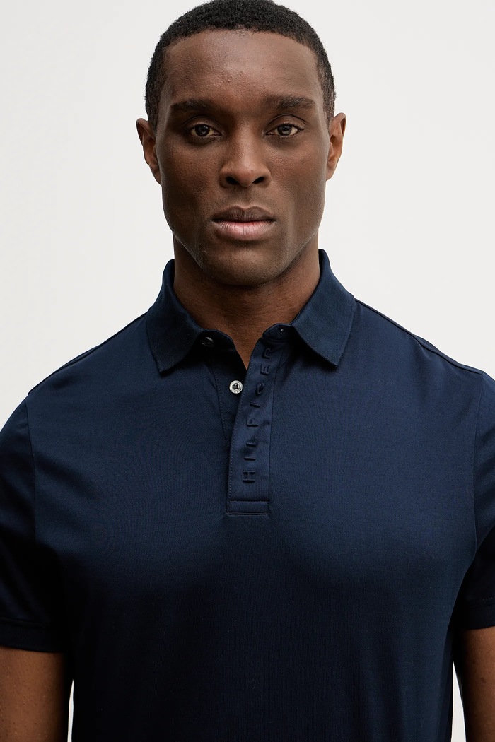 Bombažen polo Tommy Hilfiger mornarsko modra MW0MW41611