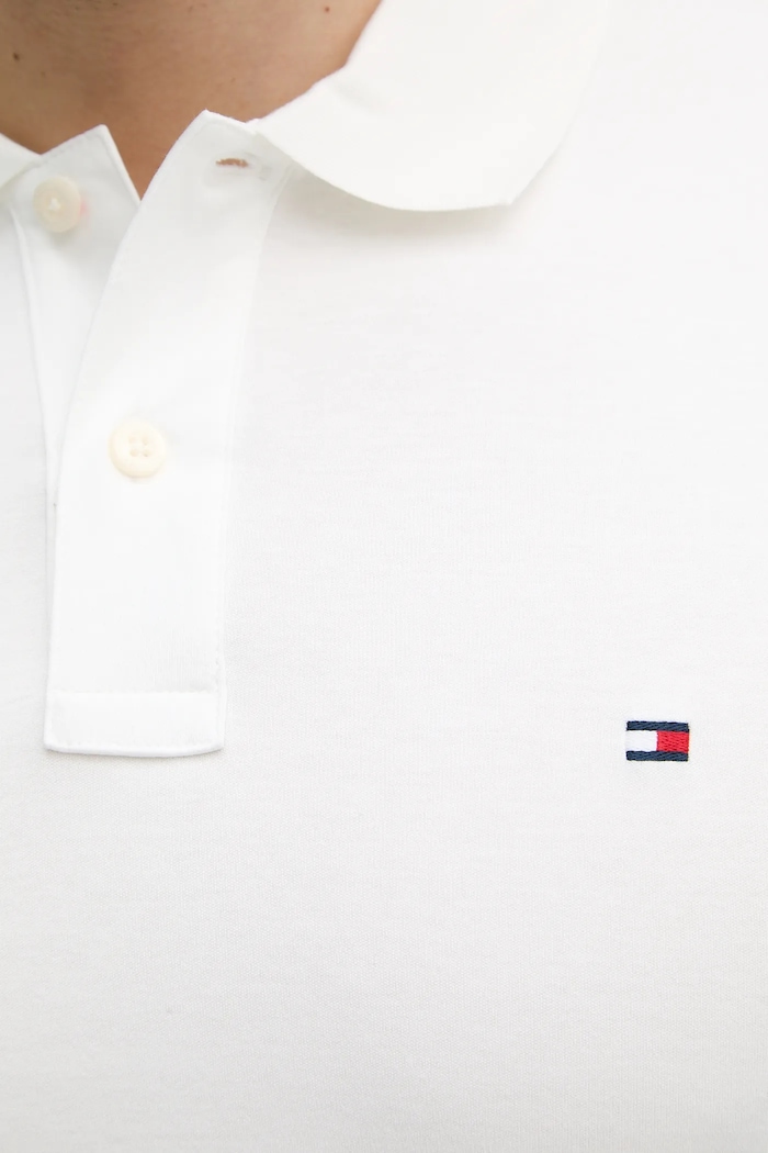 Βαμβακερό μπλουζάκι πόλο Tommy Hilfiger MW0MW41612 λευκό