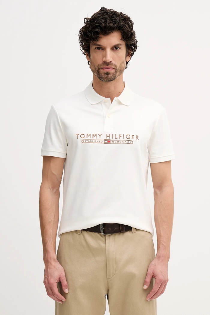 Polo tričko Tommy Hilfiger nášivka bílá MW0MW41615
