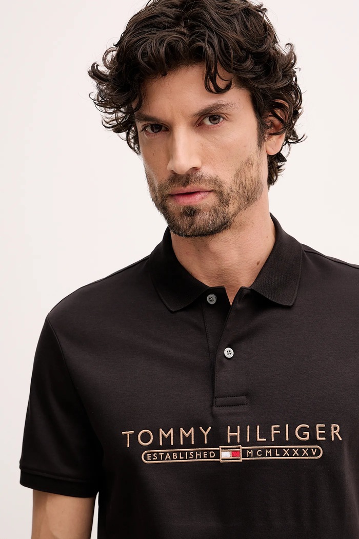 Πόλο Tommy Hilfiger μαύρο MW0MW41615