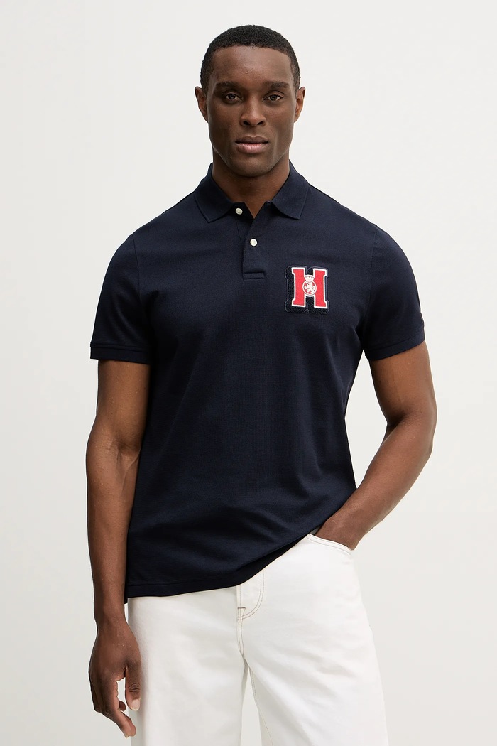 Βαμβακερό μπλουζάκι πόλο Tommy Hilfiger βαμβάκι σκούρο μπλε MW0MW41621