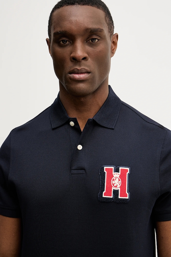 Βαμβακερό μπλουζάκι πόλο Tommy Hilfiger σκούρο μπλε MW0MW41621