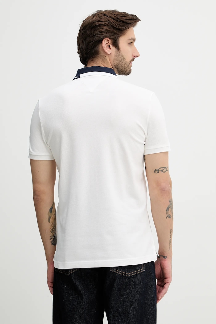 Ρούχα Πόλο Tommy Hilfiger MW0MW41605 λευκό