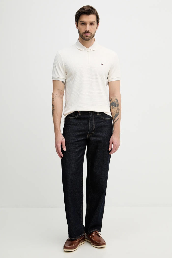 Πόλο Tommy Hilfiger MW0MW41773 μπεζ SS26