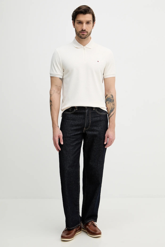 Πόλο Tommy Hilfiger MW0MW41773 μπεζ SS26