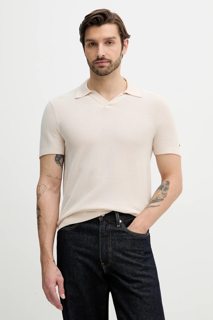 Πόλο Tommy Hilfiger κανονικό μπεζ MW0MW41823
