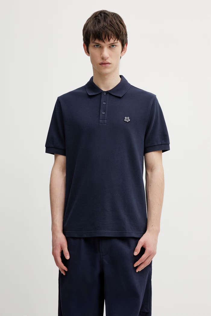 Bavlnené polo tričko Kenzo slim tmavomodrá FF65PO1534PU
