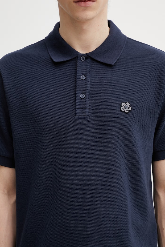 Bavlnené polo tričko Kenzo tmavomodrá FF65PO1534PU
