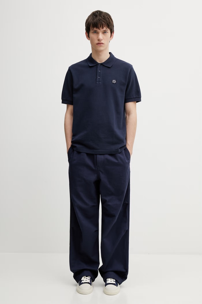 Bavlnené polo tričko Kenzo FF65PO1534PU tmavomodrá