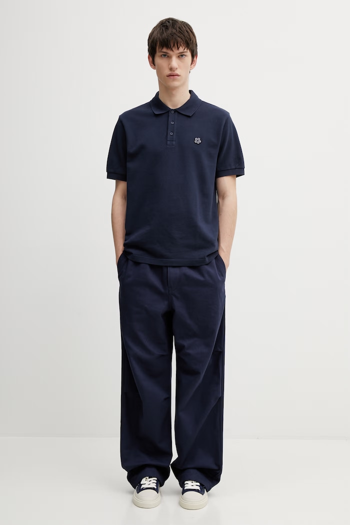 Bavlnené polo tričko Kenzo FF65PO1534PU tmavomodrá