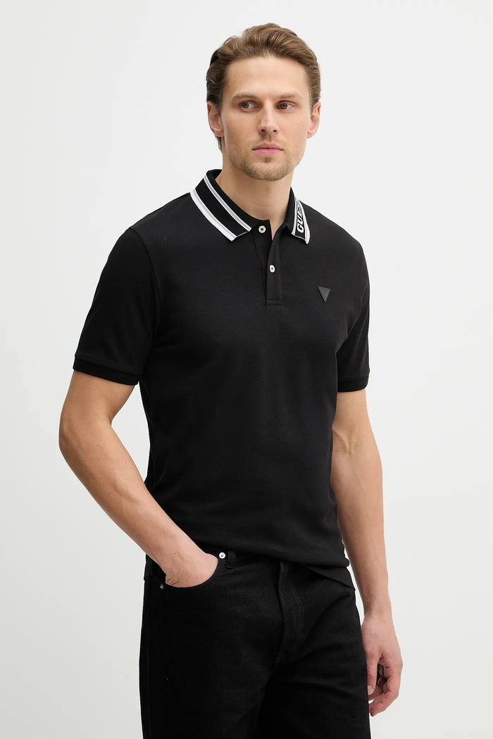 Polo tričko Guess LYLE slim černá M6RP60.K7O64