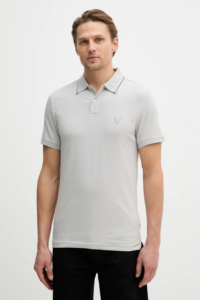 Polo tričko Guess NOLAN slim šedá M6RP66.J1314
