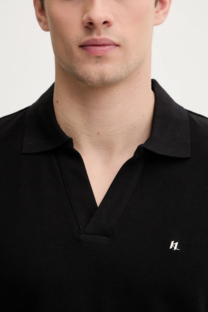 Bavlnené polo tričko Karl Lagerfeld KL METAL čierna B1M46013