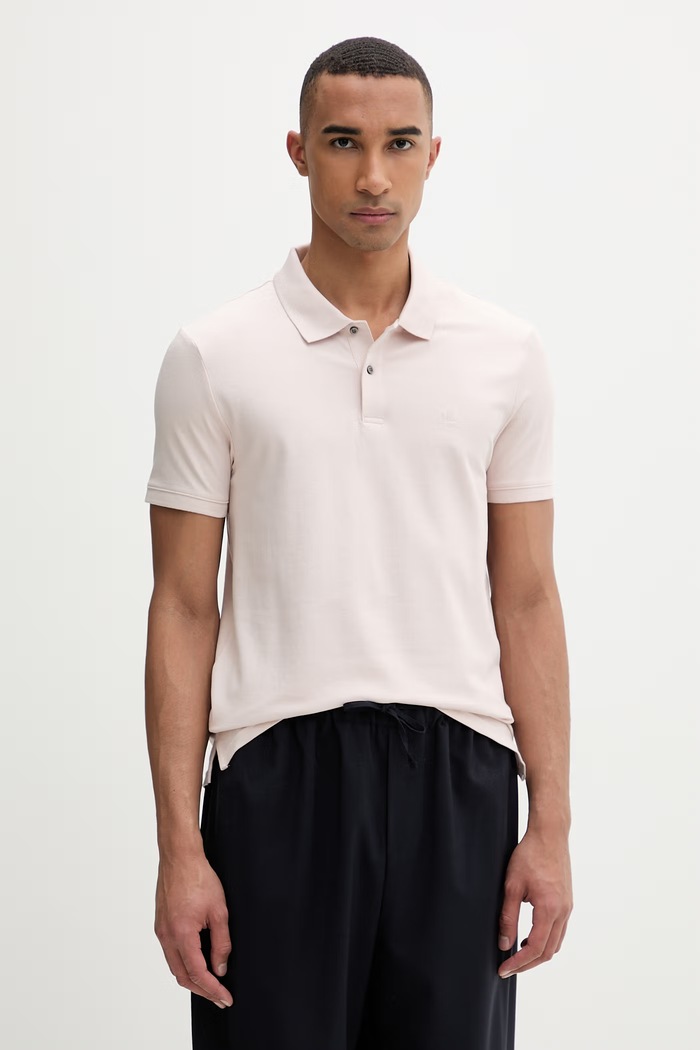Calvin Klein polo pánské s bavlnou růžová LV04LC254G