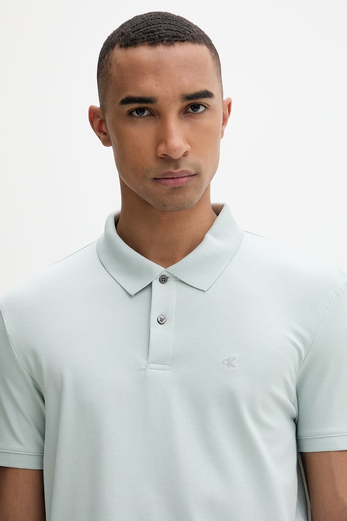 Calvin Klein polo pánské s bavlnou zelená LV04LC254G