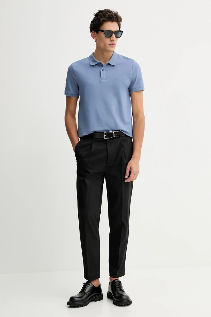 Calvin Klein polo pánské s bavlnou LV04LC254G fialová SS26