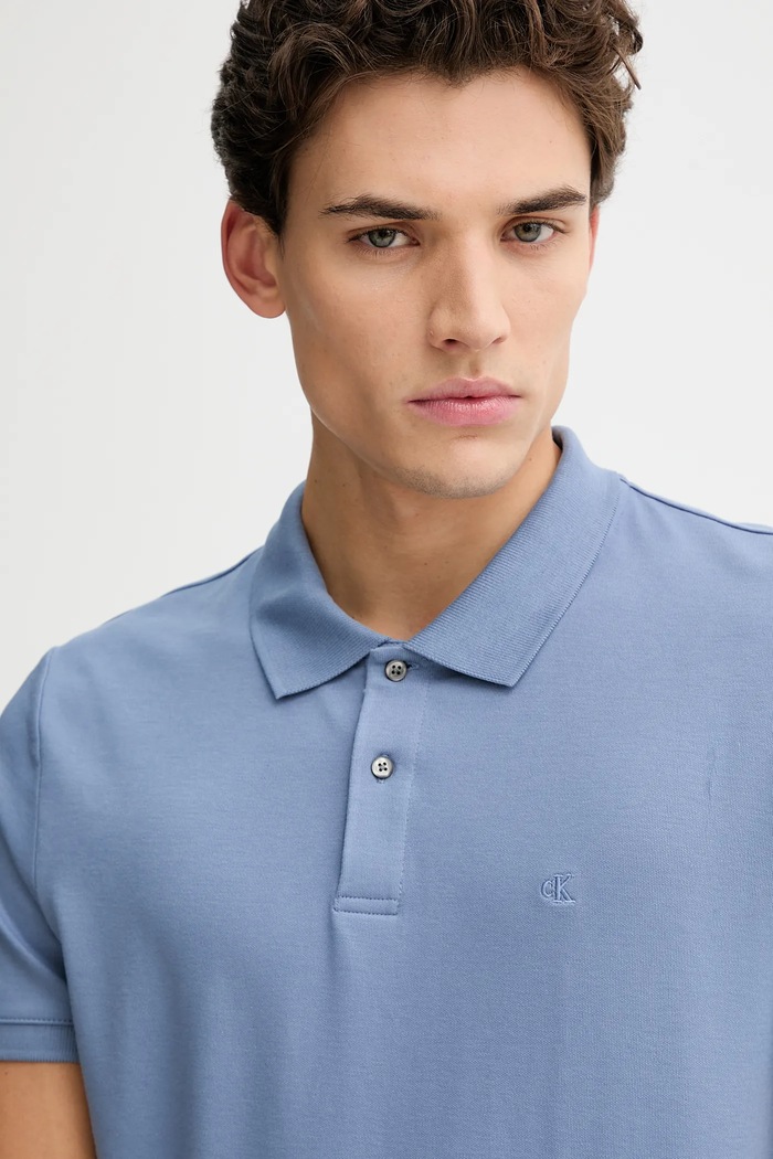 Calvin Klein polo pánské s bavlnou fialová LV04LC254G