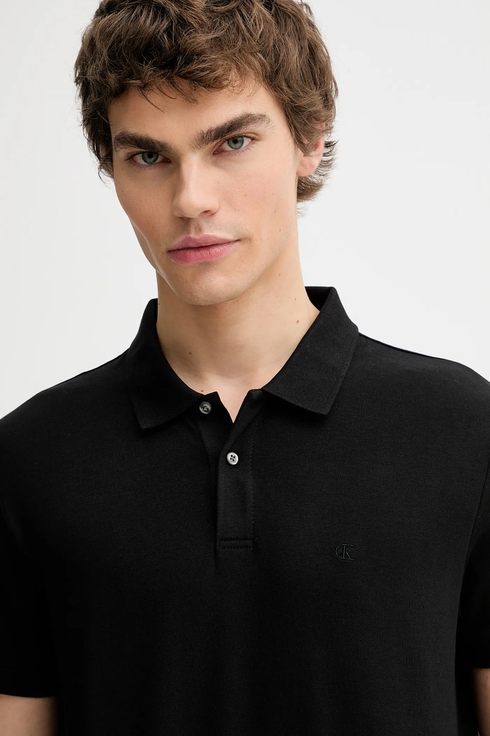 Calvin Klein polo pánské s bavlnou černá LV04LC254G