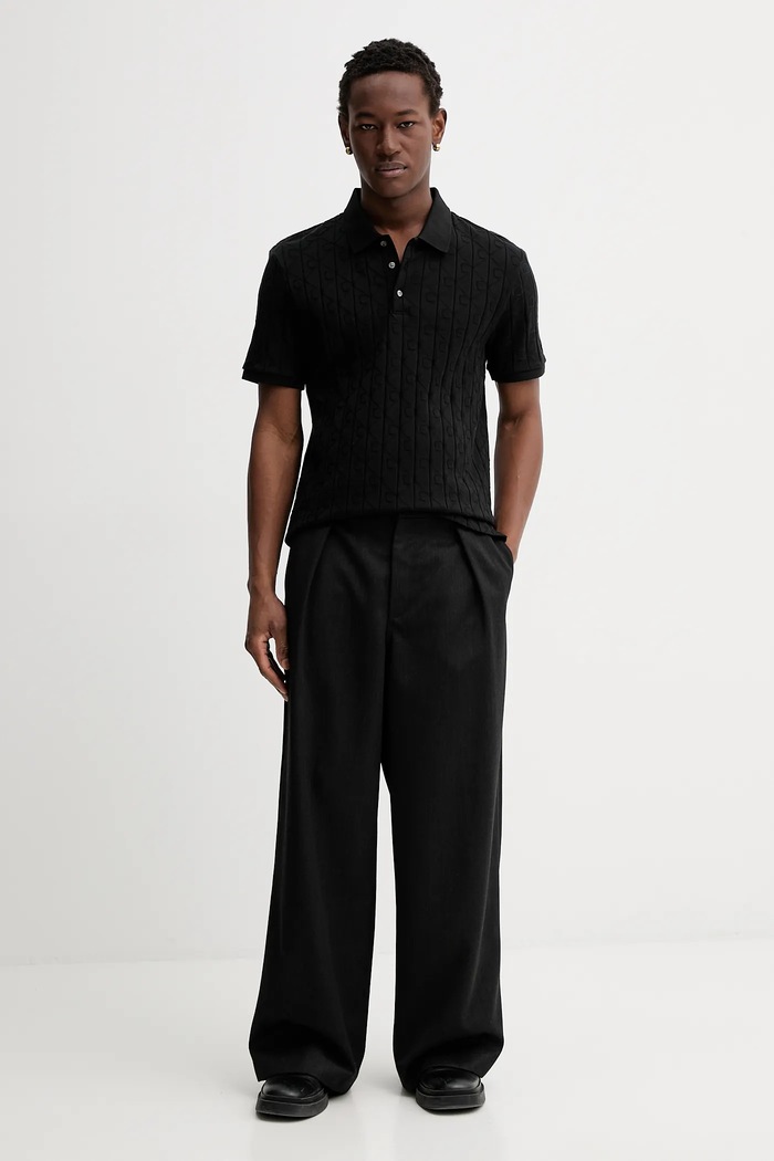 Bavlněné polo tričko Calvin Klein LV04LE203G černá SS26