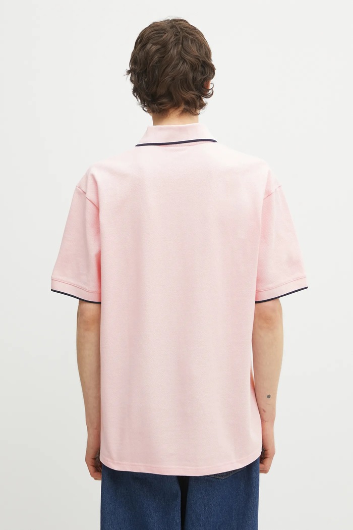 Îmbrăcăminte Drôle de Monsieur polo de bumbac Polo Piqué Slogan Rose J.PL161.CO264.LPI roz