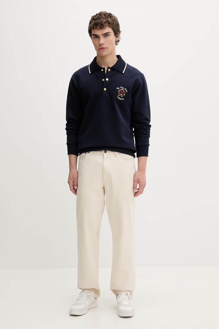Drôle de Monsieur mikina pánska bavlnená J.PL162.CO127.NY tmavomodrá SS26