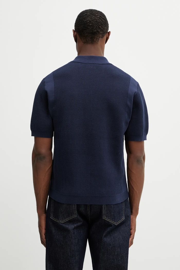 Îmbrăcăminte Drôle de Monsieur polo de bumbac Polo Maille Monogramme J.PO171.CO207.NY bleumarin